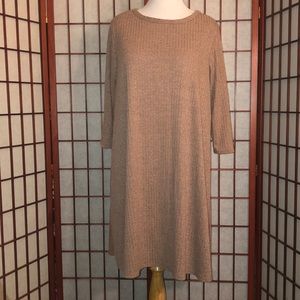 Light Brown Ribbed Dress